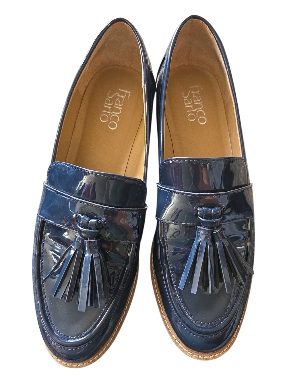Franco Sarto- Carolynn Platform Navy Patent Tassel Loafers